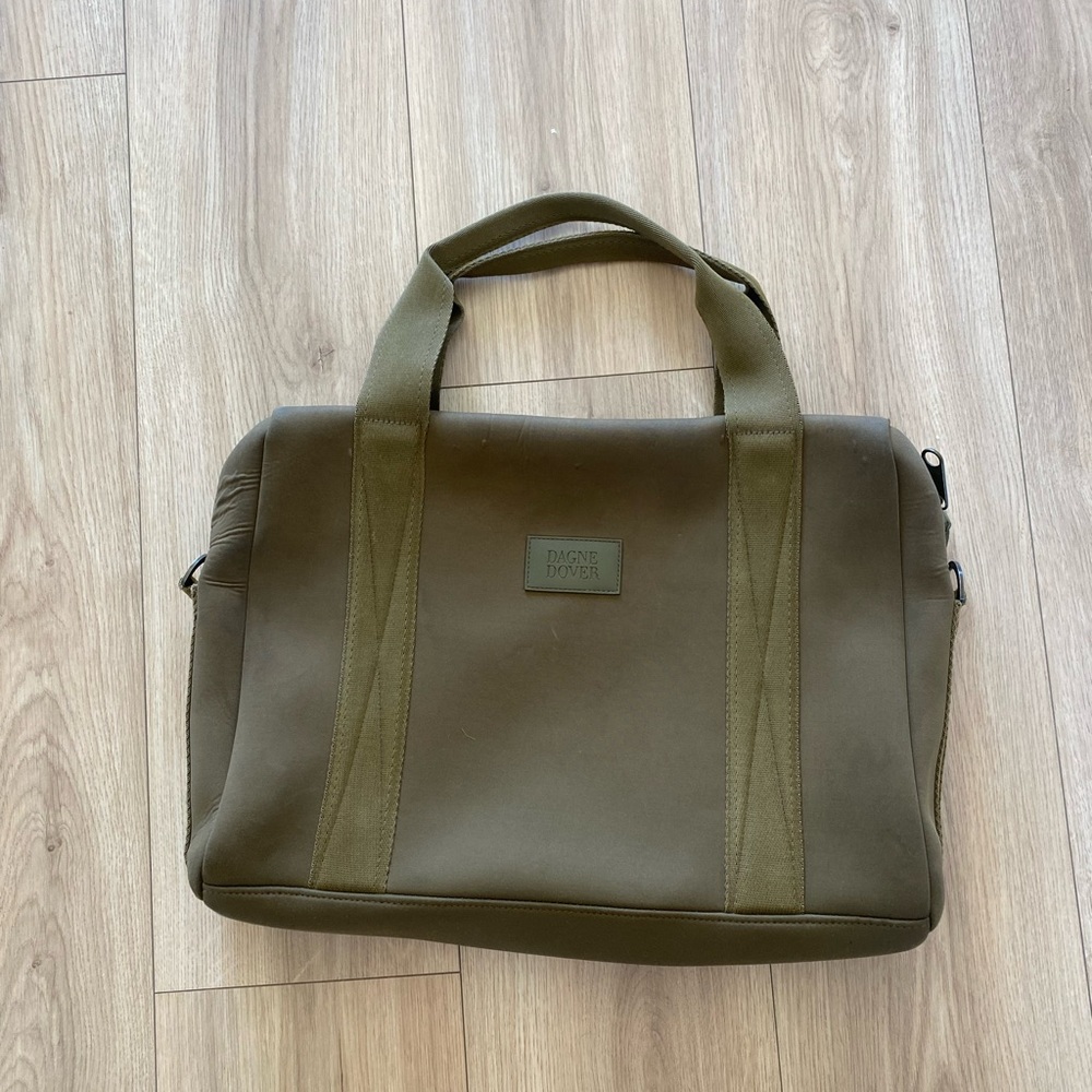 Dagne Dover Olive Laptop Tote in Olive Green